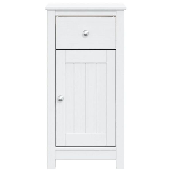 vidaXL Bathroom Cabinet White Solid pine wood, engineered wood, metal