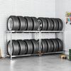 vidaXL 2-Layer Tire Racks 2 pcs Silver 43.3"x15.7"x43.3" Steel