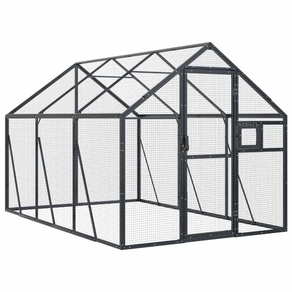 vidaXL Aviary Anthracite Aluminum Large Durable Aviary Rectangular