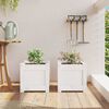 vidaXL Garden Planter Set of 2 White Solid pine wood 12.2 in dimensions