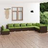 vidaXL Garden Lounge Set Brown and Green