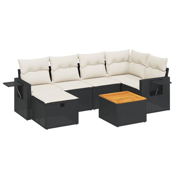 vidaXL Garden Sofa Set Black