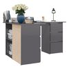 vidaXL Corner Desk High Gloss Gray 57.1"x39.4"x29.9" Engineered Wood