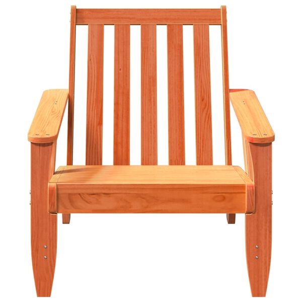 vidaXL Garden Adirondack Chair Wax Brown Solid Pine Wood Medium Durable