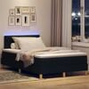 vidaXL LED Box Spring Bed with Mattress Black 47.24 x 78.74 in Fabric