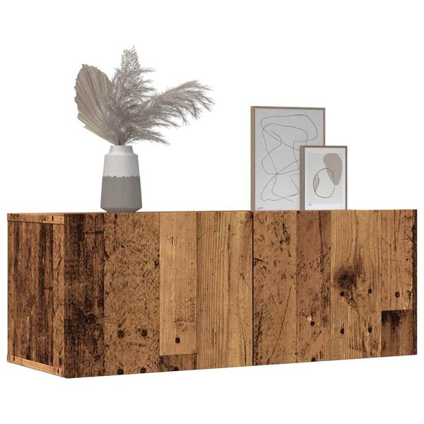 vidaXL TV Cabinet Set of 2 Old Wood Engineered Wood Medium TV Cabinet