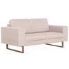 vidaXL Sofa Cream Polyester fabric, Wood 2-Seater and 3-Seater