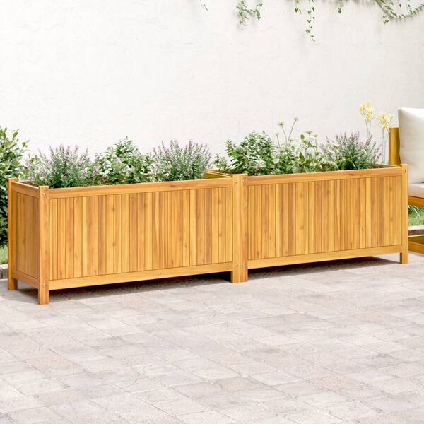 vidaXL Garden Planter Natural Wood Solid Acacia Wood Large Durable