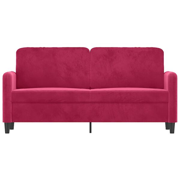 vidaXL 2-seater Sofa Wine Red Velvet, Metal, Foam Medium Durable