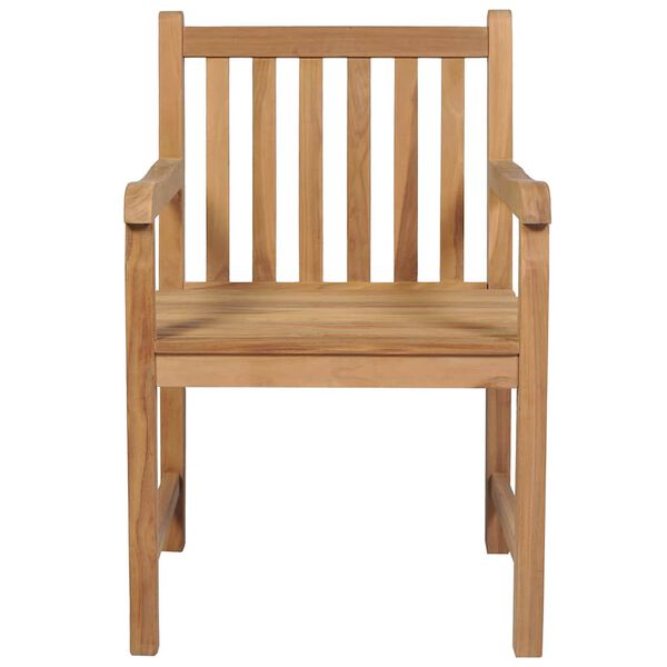vidaXL Garden Chair Set of 2 Natural wood Fine sanded teak hardwood