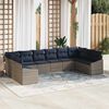 vidaXL Sofa Set with Cushion 10 pcs Grey Poly Rattan