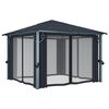 vidaXL Gazebo with Curtain 118.1x118.1" Anthracite Aluminium