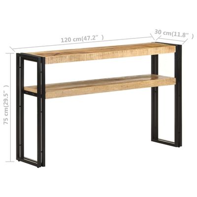 vidaXL Console Table 47.2"x11.8"x29.5" Rough Mango Wood