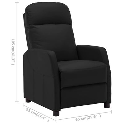 vidaXL Recliner Black Faux Leather