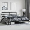 vidaXL Bed Frame Black Steel Super King Metal Bed Frame Rectangular
