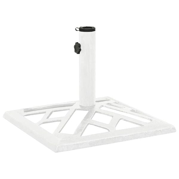 vidaXL Umbrella Base White Cast iron Standard Decorative Inlays