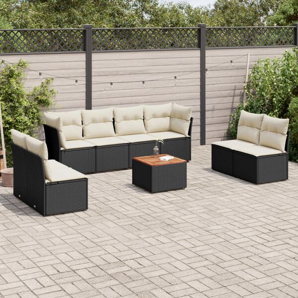 vidaXL Garden Sofa Set Black