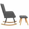 vidaXL Rocking Chair With Stool Dark Grey