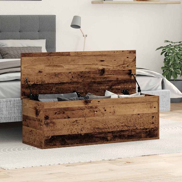vidaXL Storage Box Old Wood 40.16 x 13.78 x 13.78 in Engineered Wood