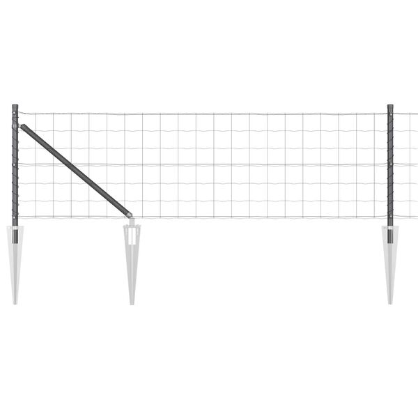 vidaXL Fence with Posts Gray 2.6'x 32.8'Steel