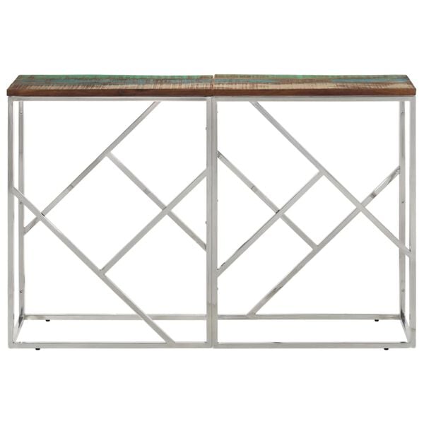 vidaXL Console Table Silver, Mixed wood tones