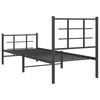 vidaXL Bed Frame Black Powder-Coated Steel Small Single Bed Frame
