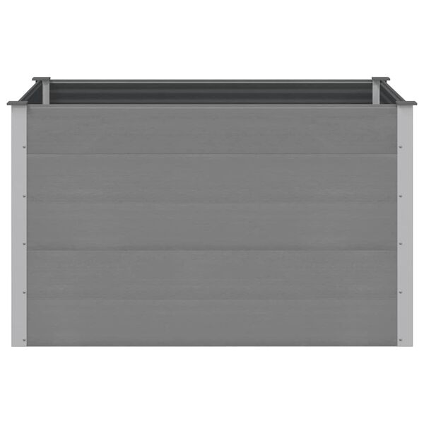 vidaXL Garden Raised Bed Grey Wood-plastic composite 59.1 x 39.4 x 35.8 in