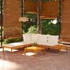 vidaXL Garden Lounge Set Cream White Solid Acacia wood Large Modular