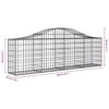 vidaXL Gabion Basket Set of 3 Silver Galvanized Iron