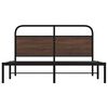 vidaXL Bed Frame Brown Oak Steel, Engineered Wood King Bed Frame
