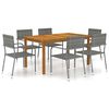 vidaXL Dining Set Grey Solid Acacia wood Standard Stackable Dining Set