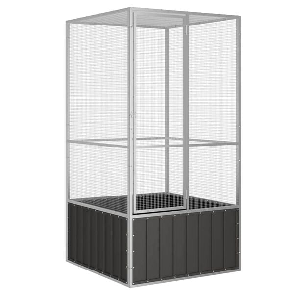 vidaXL Bird Cage Anthracite Galvanized Steel Large Bird Cage