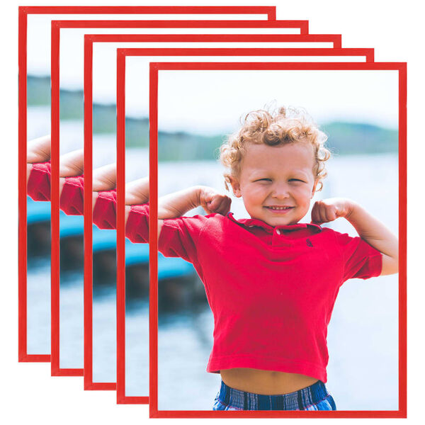 vidaXL Photo Frames Collage 5 pcs for Wall or Table Red 27.6x35.4" MDF