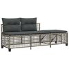 vidaXL 3 Piece Corner Patio Sofa Set with Cushions Gray Poly Rattan