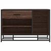vidaXL Shoe Bench Brown Oak Engineered Wood Compact Shoe Bench