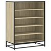 vidaXL Shoe Cabinet Sonoma oak Engineered wood, Metal Medium