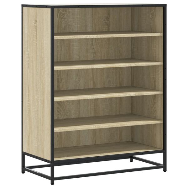 vidaXL Shoe Cabinet Sonoma oak Engineered wood, Metal Medium