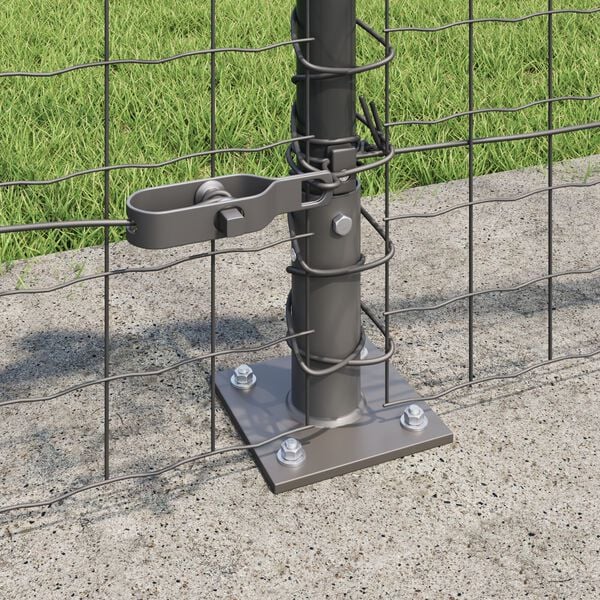 vidaXL Fence Post Other 52 pcs Grey 1.26 x 1.26 x 19.69 in Steel