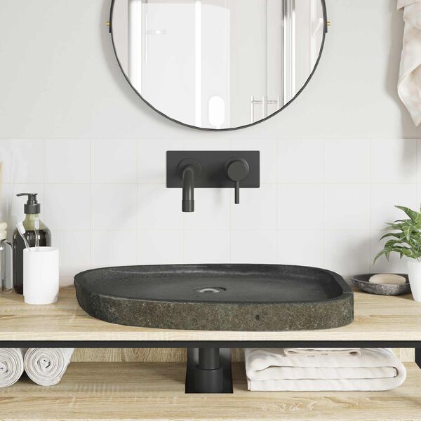 vidaXL Basin Grey (38-45) x (38-45) x 4.72 in River stone