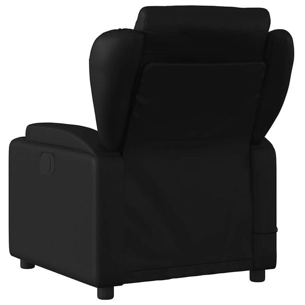 vidaXL Massage Recliner Chair Black Faux Leather, Metal, Plywood