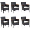 vidaXL Garden Dining Set Black Poly rattan Medium Durable