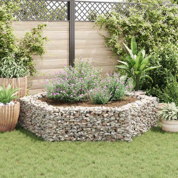vidaXL Gabion Raised Bed Silver Galvanized Steel 78.7x68.1x15.7 in