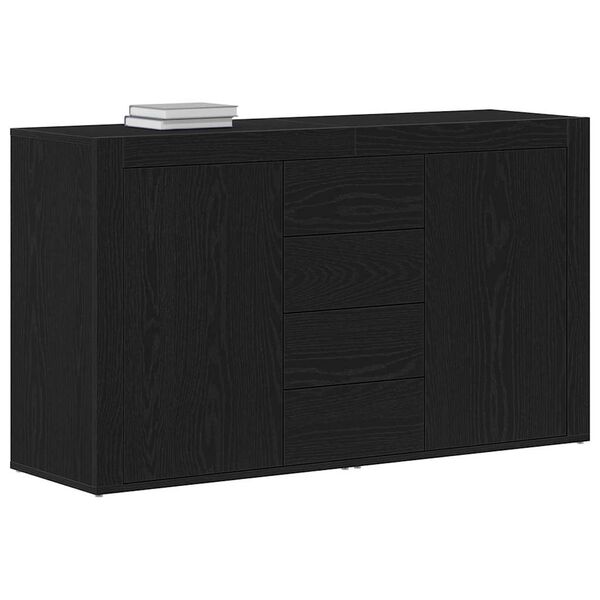 vidaXL Sideboard Black Oak 47.24 x 14.17 x 27.17 in Engineered Wood