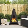 vidaXL Fire Pit Black 58 x 40 x 100 cm Cold-rolled steel