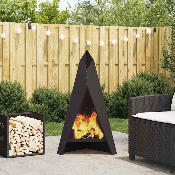 vidaXL Fire Pit Black 58 x 40 x 100 cm Cold-rolled steel