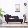 vidaXL Chaise Longue Antique brown PVC, Solid wood 66.1 x 22.8 x 30.3 in