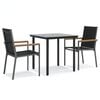 vidaXL Garden Dining Set Black