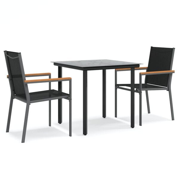 vidaXL Garden Dining Set Black