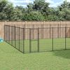 vidaXL Dog Kennel Black Powder-coated steel Large Durable Dog Kennel