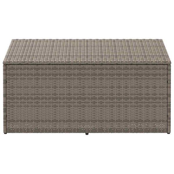 vidaXL Garden Storage Box Grey PE rattan, powder-coated steel Medium